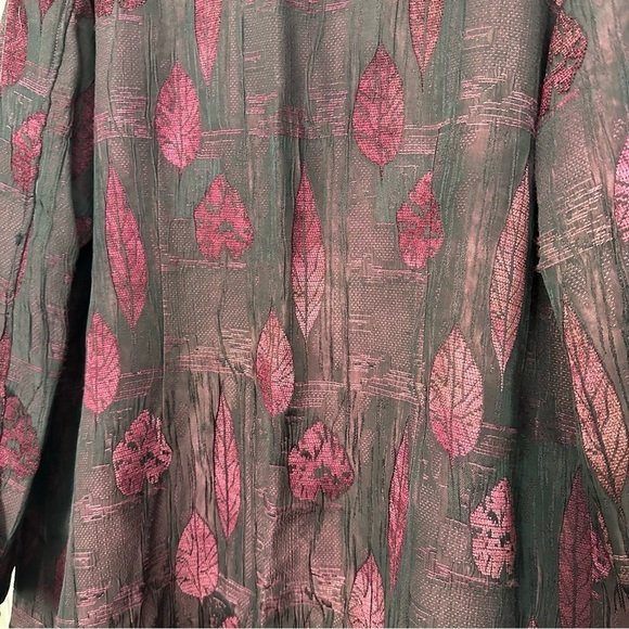 Coldwater Creek Coat Longline Leaf Burgundy L - Picture 10 of 12